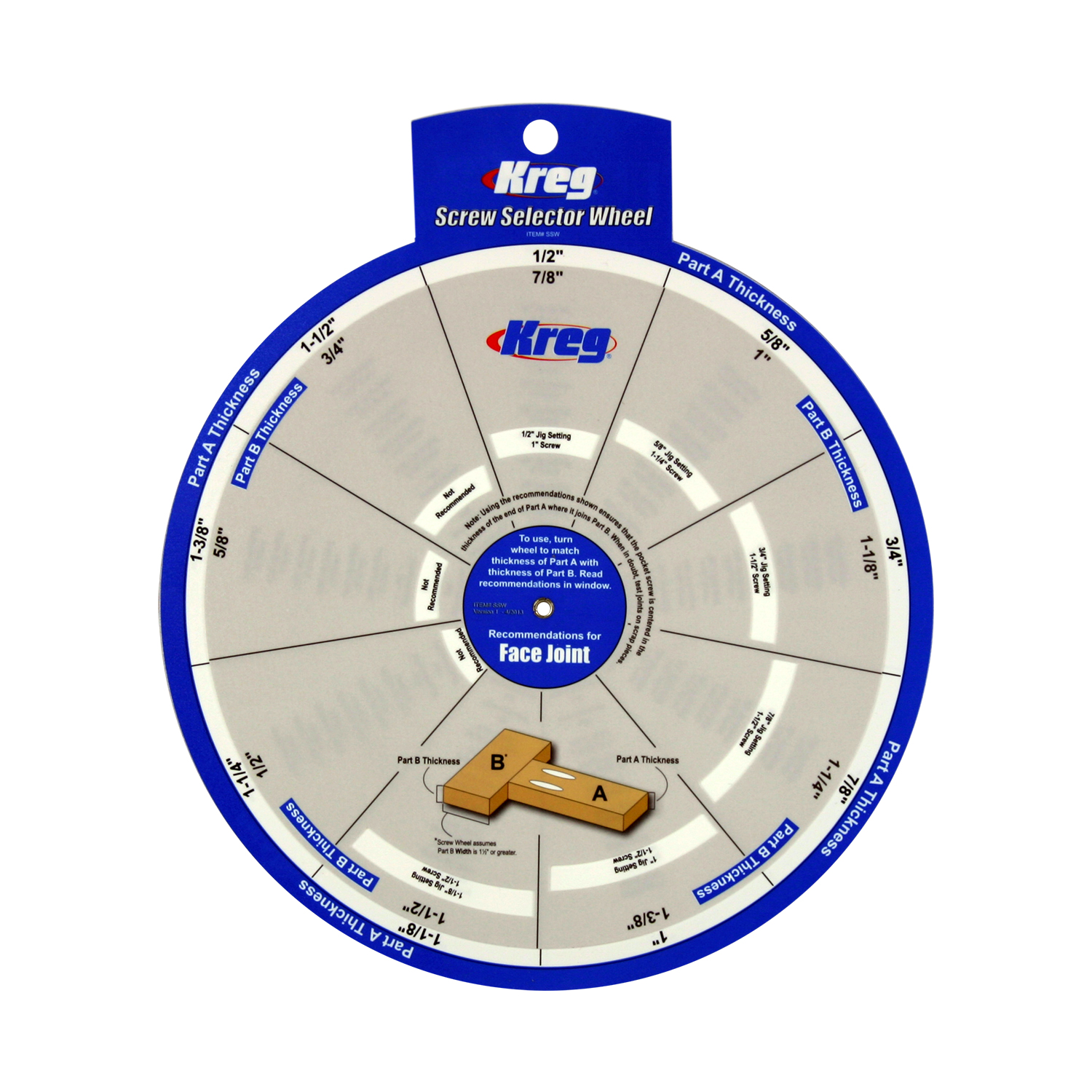 Craig Jig Screw Chart